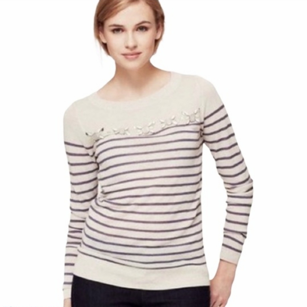 ❤ LOFT JEWELED LINEN BLEND LIGHTWEIGHT SWEATER / TOP, SP